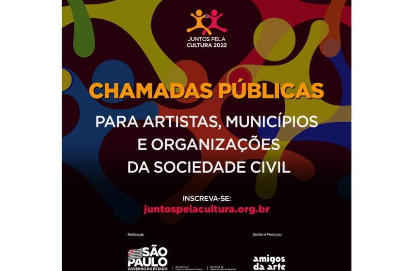 Juntos Pela Cultura recebe inscrições de municípios, artistas e organizações culturais