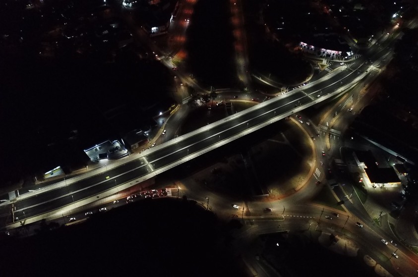 Viaduto da Barroca Funda, em Limeira, recebe iluminação