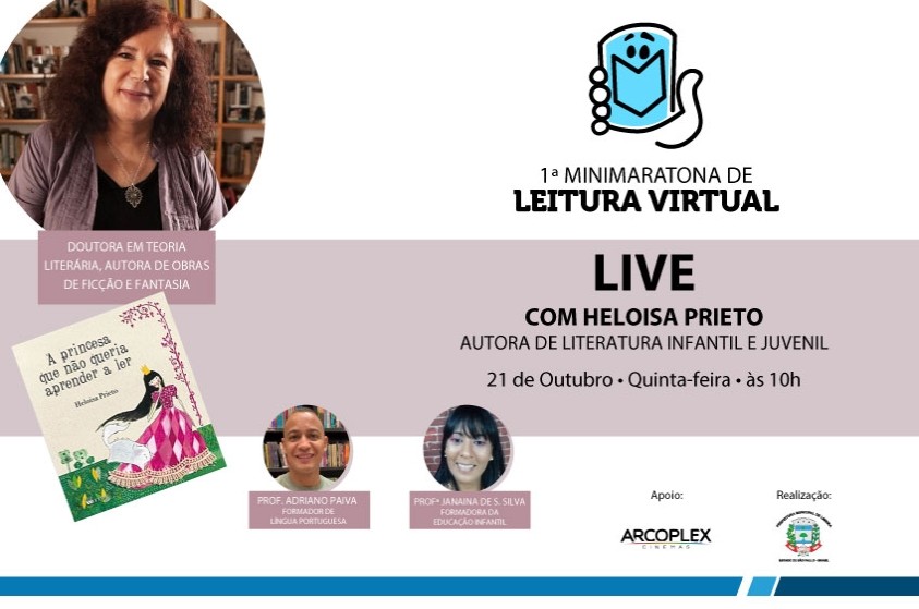 Live com autora Heloisa Prieto dá sequência a competição de leitura virtual