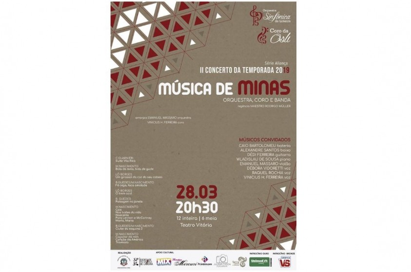 Concerto ''Música de Minas'' é amanhã, no Teatro Vitória