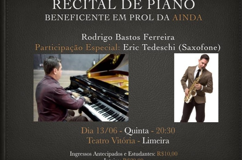 Recital de Piano com Rodrigo Bastos Ferreira é amanhã