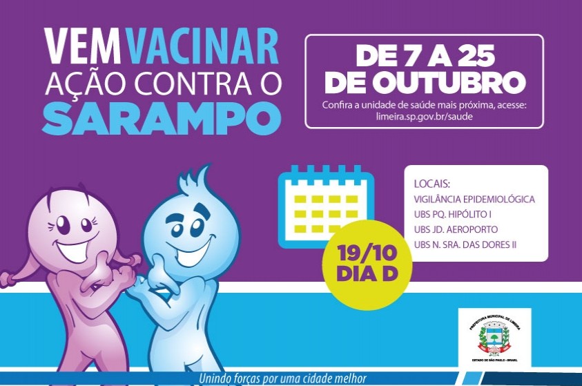 Dia D de vacinação contra o sarampo é neste sábado