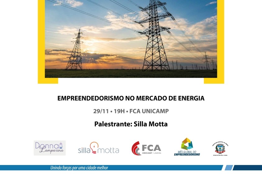 Palestra sobre empreendedorismo no mercado de energia é na próxima semana