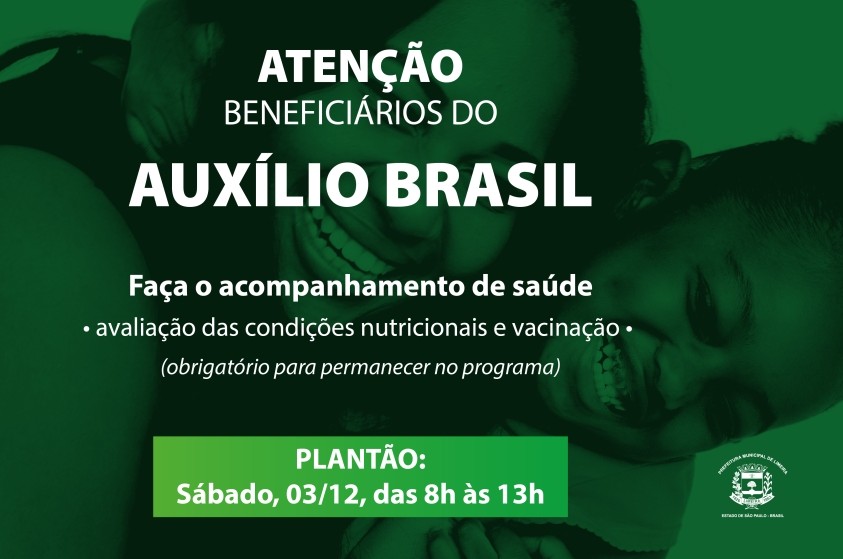 Acompanhamento de saúde do Auxílio Brasil vai até dezembro; prefeitura promove plantão